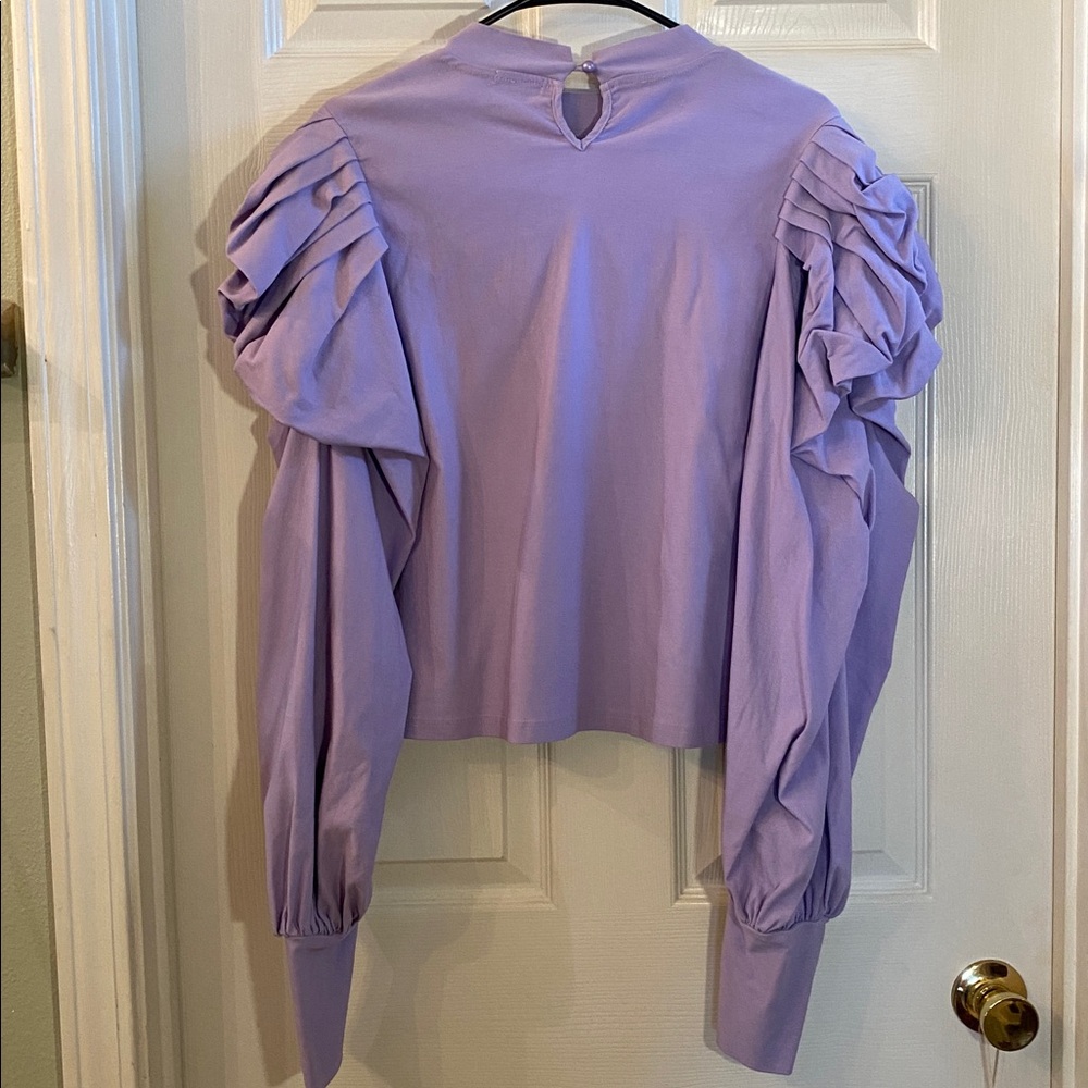 WHY DRESS Lavender PrincessCore Ruffled Sleeve Women's Top - Picture 8 of 11